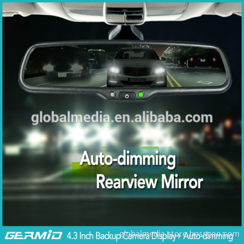 4.3 inch car rearview mirror with auto-dimming paking sensor adjustable grid line special for toyota